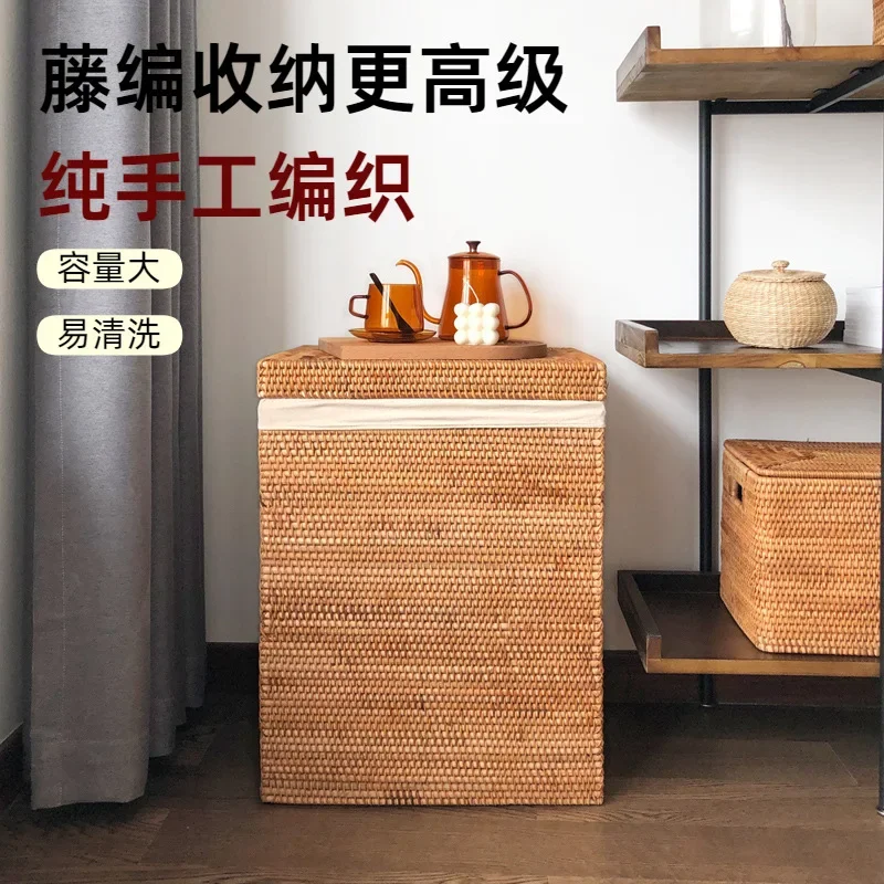 Rattan storage basket Large woven dirty laundry basket Home toy storage box
