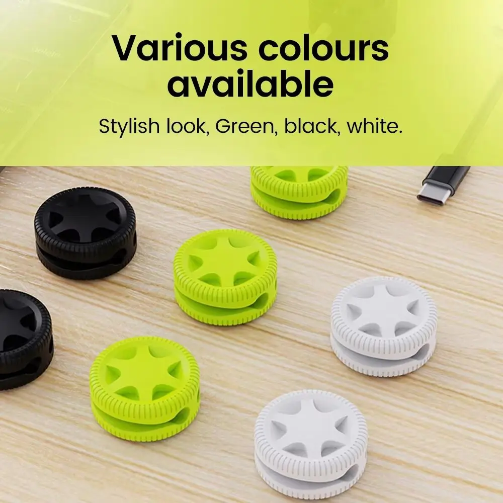 6Pcs New Silicone Cable Organizer Winder Flexible Desktop Desktop Management Wire Holder Charging Line Fixed USB Cable Clips