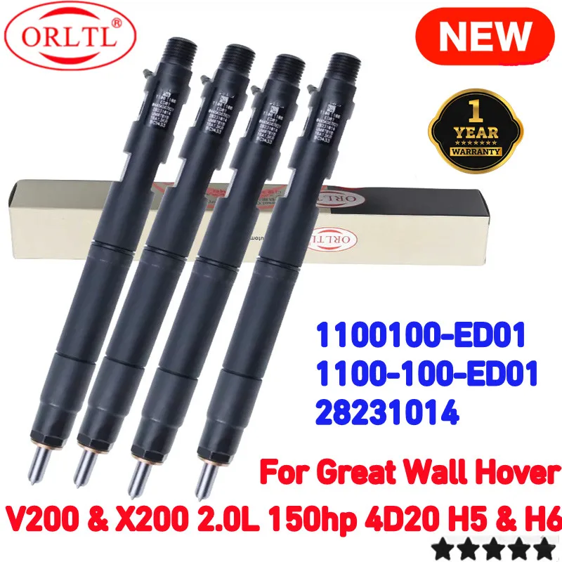 

4PCS 28231014 New Diesel Ful Injector Nozzle 1100100-ED01 1100100ED01 For Delphi Great Wall Hover H5 H6 GW4D20 2.0T Engine