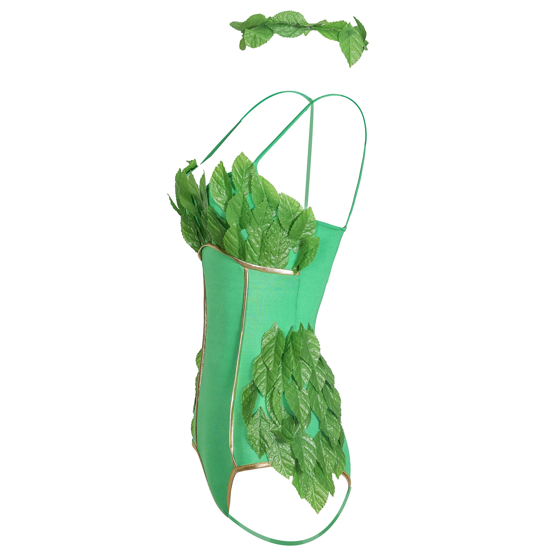 Cartoon Character Forest Fairy Cosplay Green Leaf Dress Costume Halloween for Woman fairy