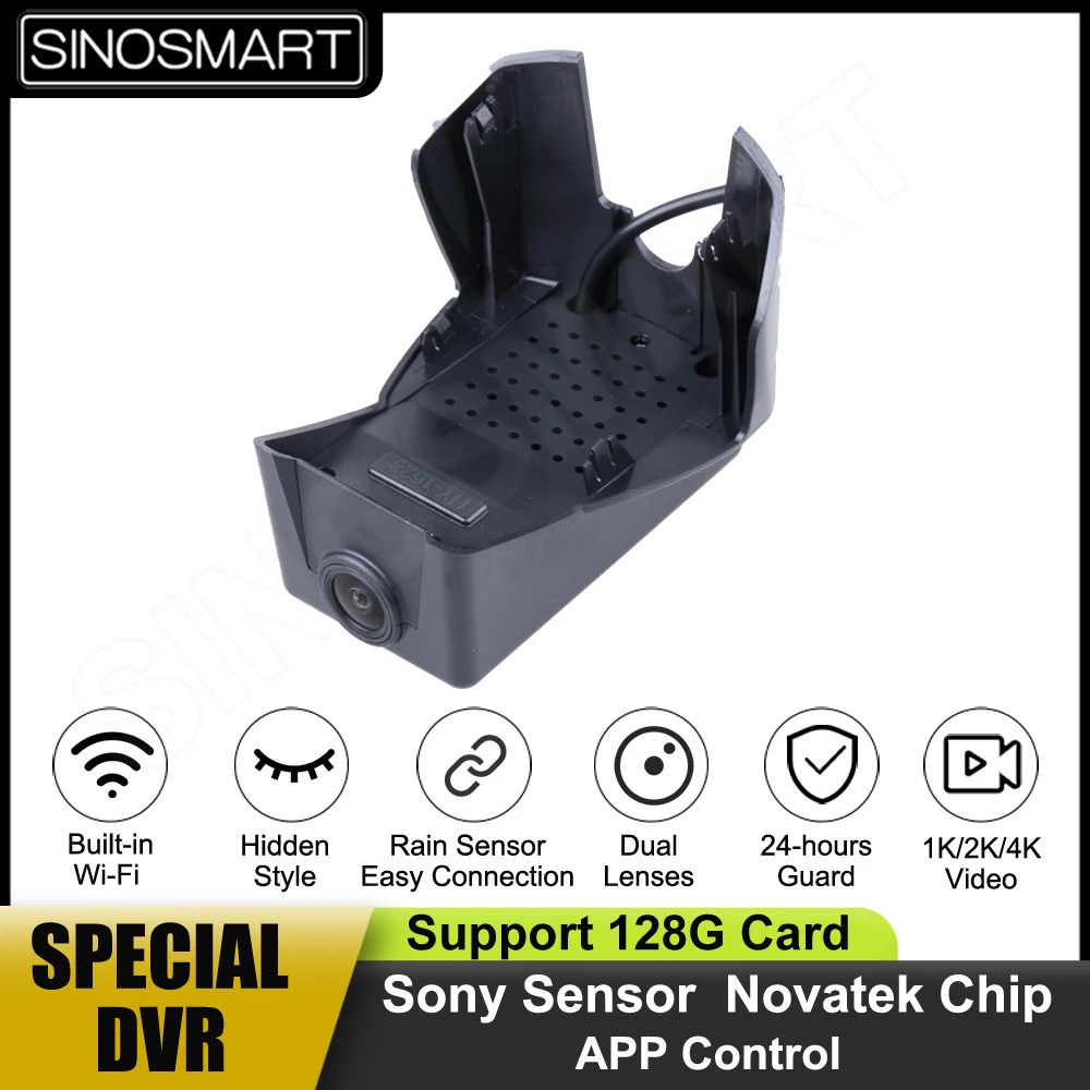 SINOSMART Novatek 1080P Dash Car Wifi DVR Camera for Volvo XC90 2021 Control by App Dual Camera Optional