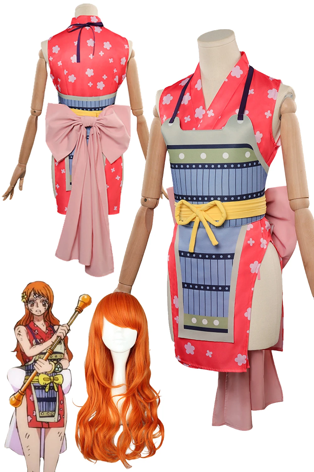 

Nami Cosplay Role Play Women Kimono Dress Anime One Piece Disguise Outfit Roleplay Cloth Adult Women Halloween Party Suit