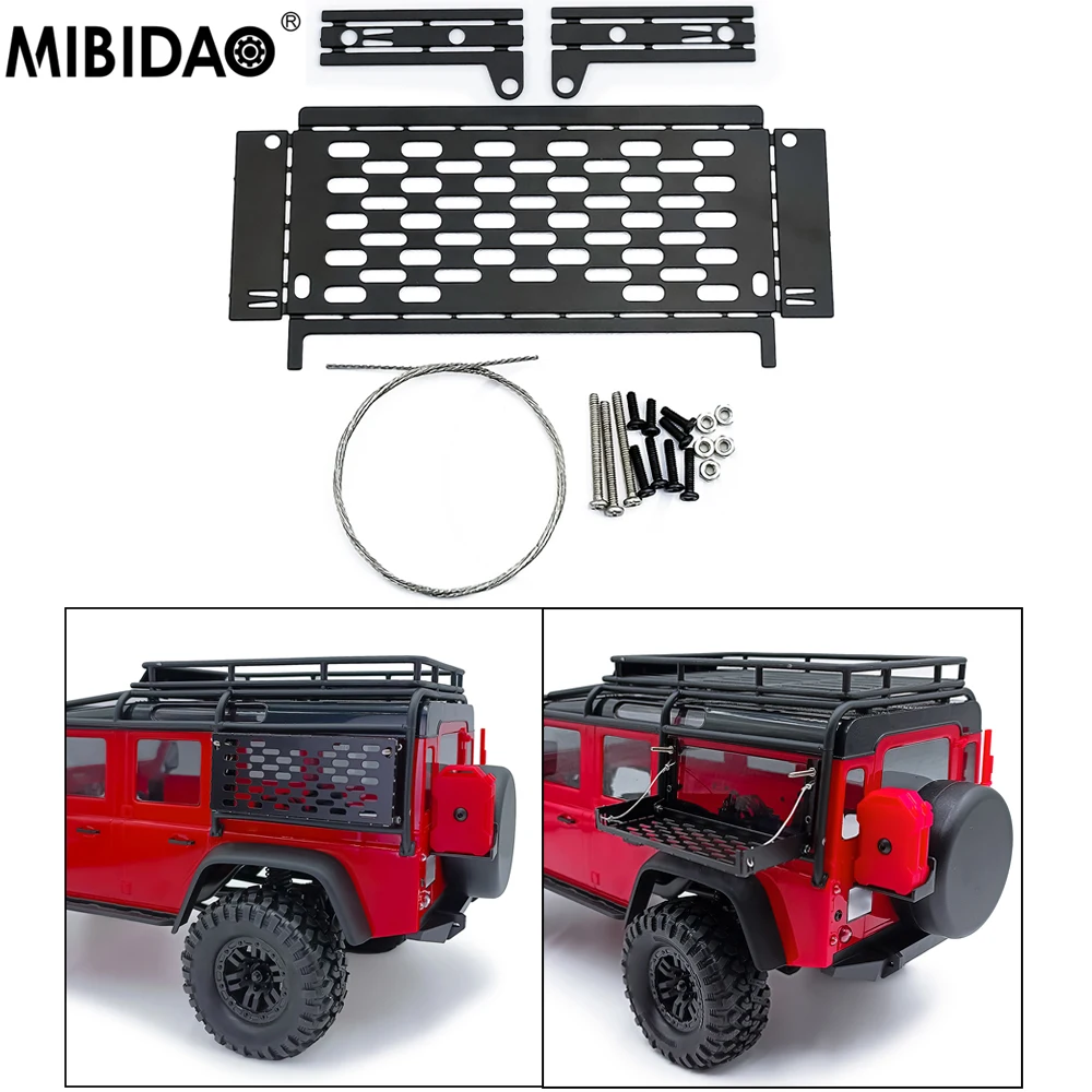 Mibidao Metalls imulation Camping faltbare Tisch platte für 1/18 TRX-4M Verteidiger RC Crawler Auto Werkzeug teile