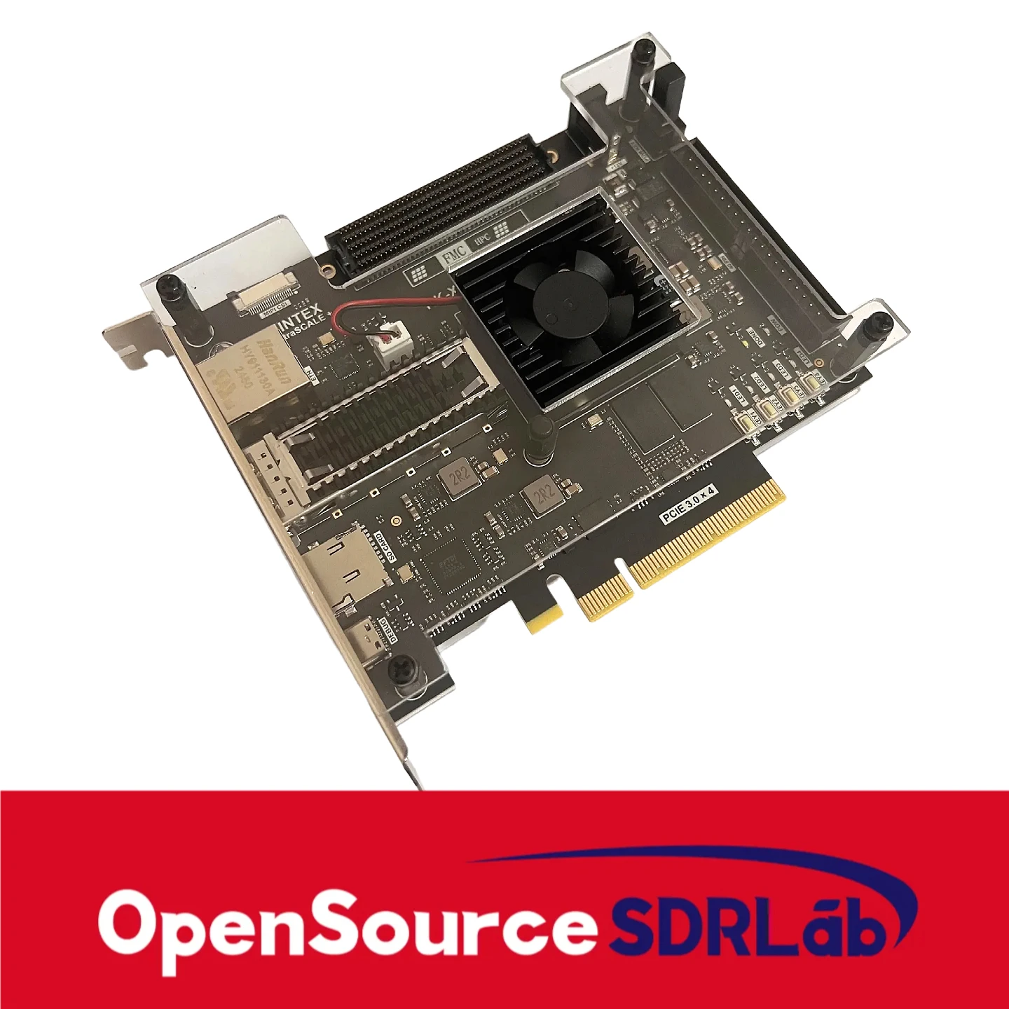 لوحة تطوير OpenSourceSDRLab KU5P FPGA XCKU5P FMC HPC QSFP28 100G منفذ بصري PCIE3.0