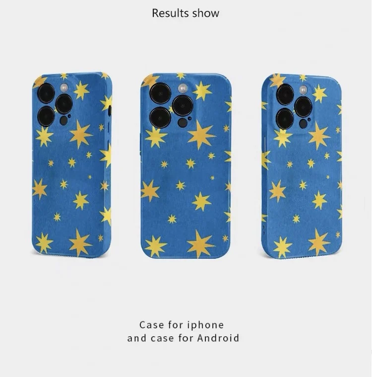 IPHONE 17 16ProMax 15 14 13 12 11 PRO용 노란색 별과 파란색 배경 아크릴 TPU 투인원 마그네틱 폰 케이스