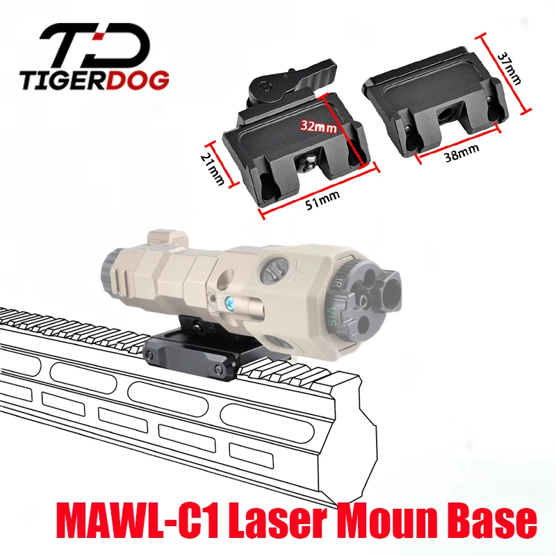 Tactical MAWL-C1 Laser Mount Base UN Metal MAWL Pointer Raise Stable Fixed Bracket Quick Release Mount 20MM Rail Gun Accessory