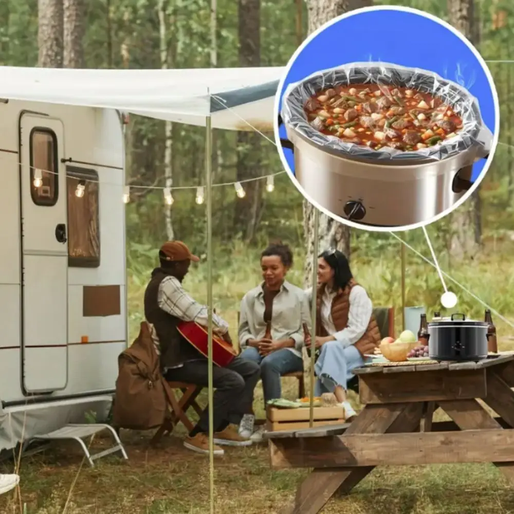 

10pcs Nylon-Blend Slow Cooker Liner Heat Resistance with Tie Turkey Baking Bag Large Capacity Reusable Oven Chicken Bag