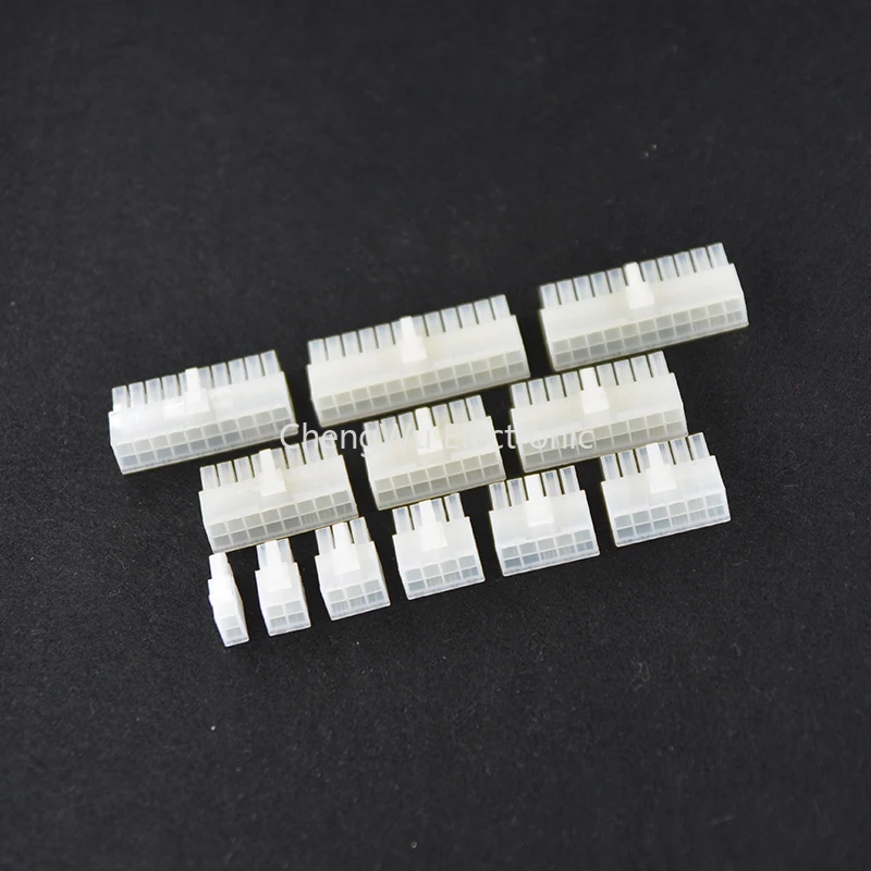 5pcs 4.2mm 2P 4P 6P 8P 10P 12P 14P 16P 18P 20P 22P 24P White Male Plug Plastic Shell for Car Computer Power Connectors Housing