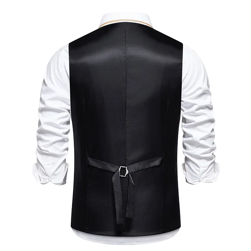 Spring New Men\'s Suit Vest V-neck Solid Color Casual Slim Fit Comfortable and Refreshing Vest Top