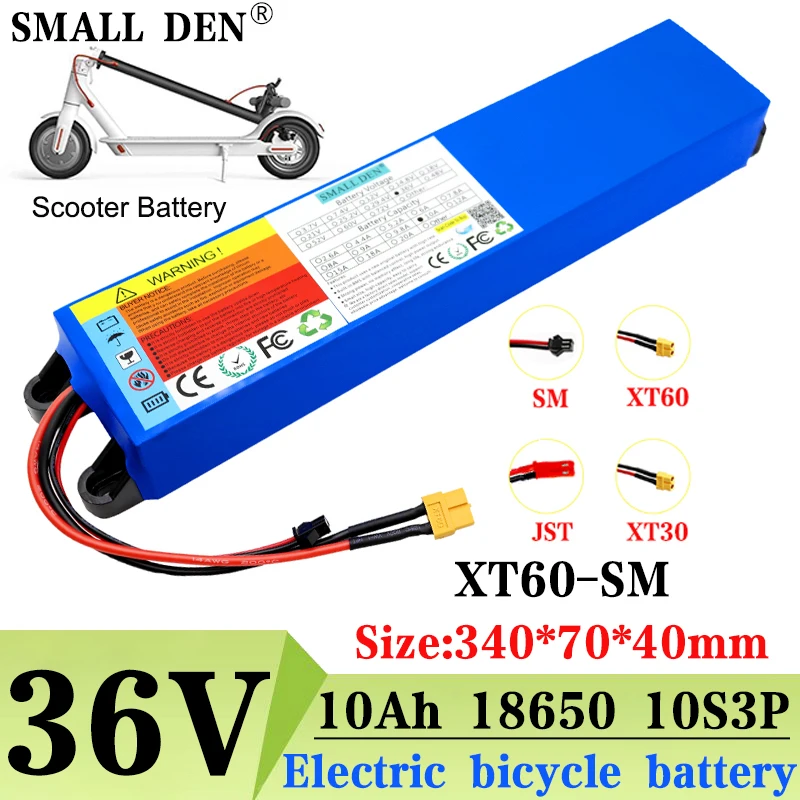 

Xiaomi 36V 10Ah 10S3P 18650 Lithium battery for 42v 250W 350W 500W motor battery with 15A BMS for Xiaomi M365+42v 2A charger