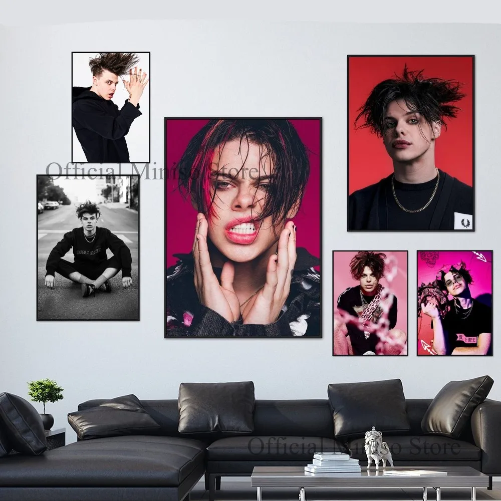 1pc Y-Yungblud Self-adhesive Art Poster Waterproof Paper Sticker Coffee House Bar Room Wall Decor