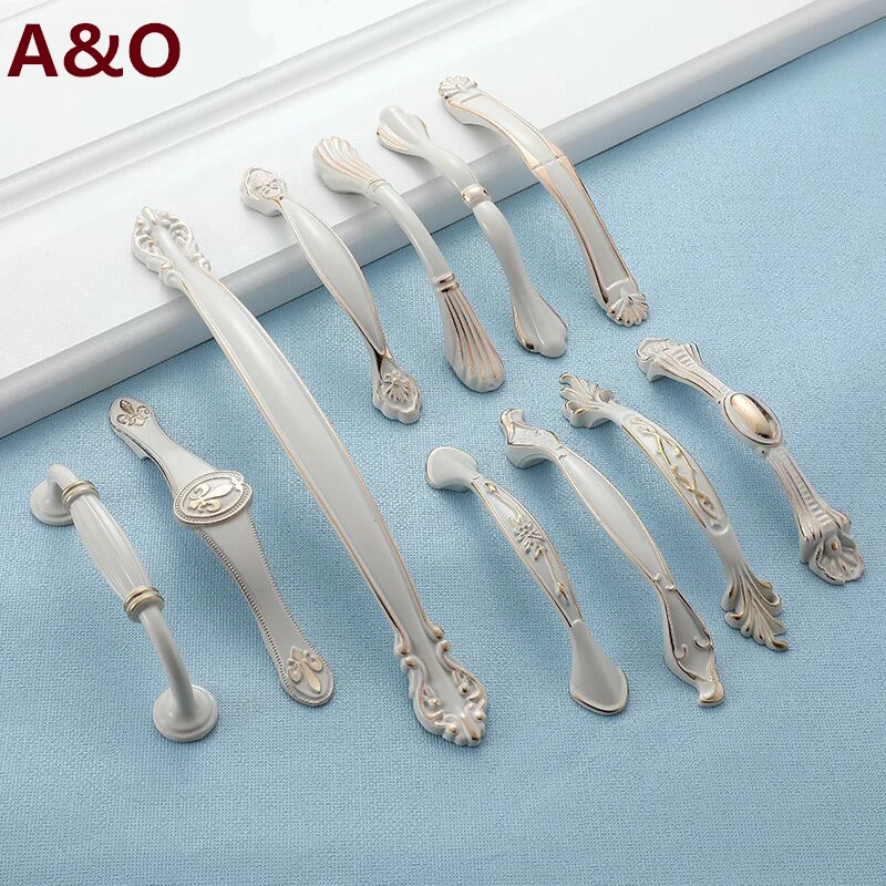 Handles Drawer Cabinet Furniture Kitchen Handles for Cabinet Knob Door Drawer Furniture Kitchen Knob European style Ivory White
