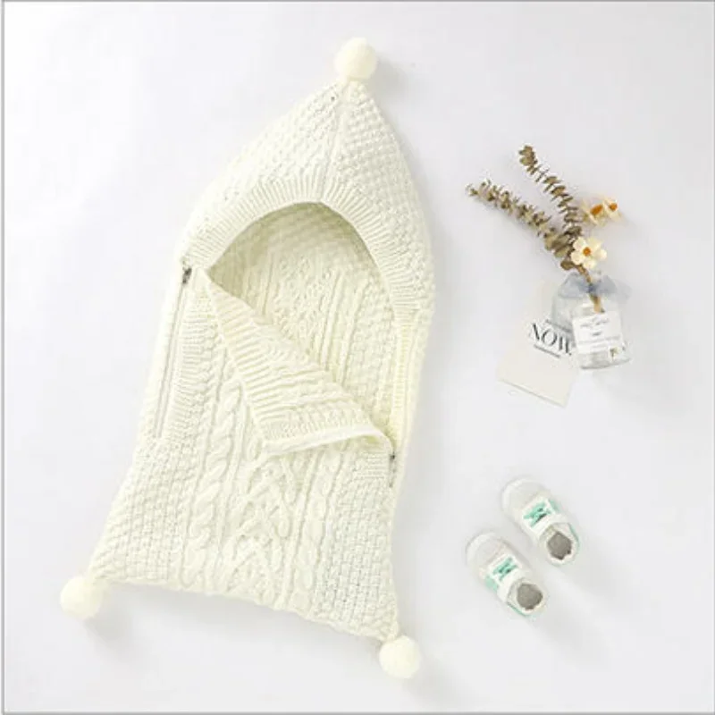 

New Solid Color Knitted Swaddle Wrap Blankets 0-1Y Infant Baby Winter Swaddle Kids Warm Newborn Baby Blankets