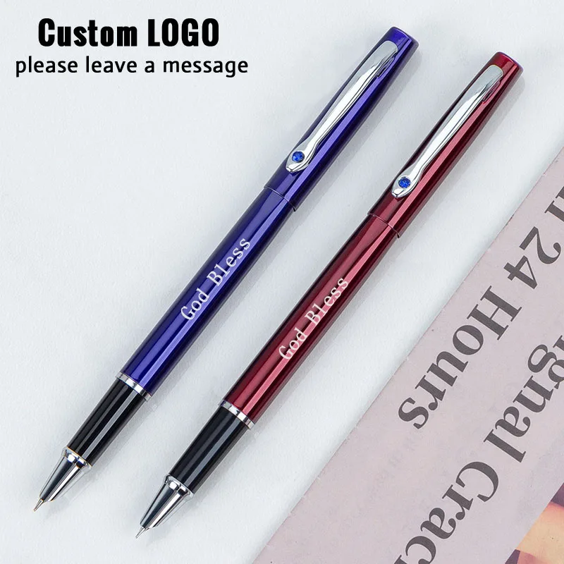 

Exclusive Custom Logo Metal Pen Dark Tip Signature Business Advertising Office Student Souvenir Graduation Gift Fountain Pen