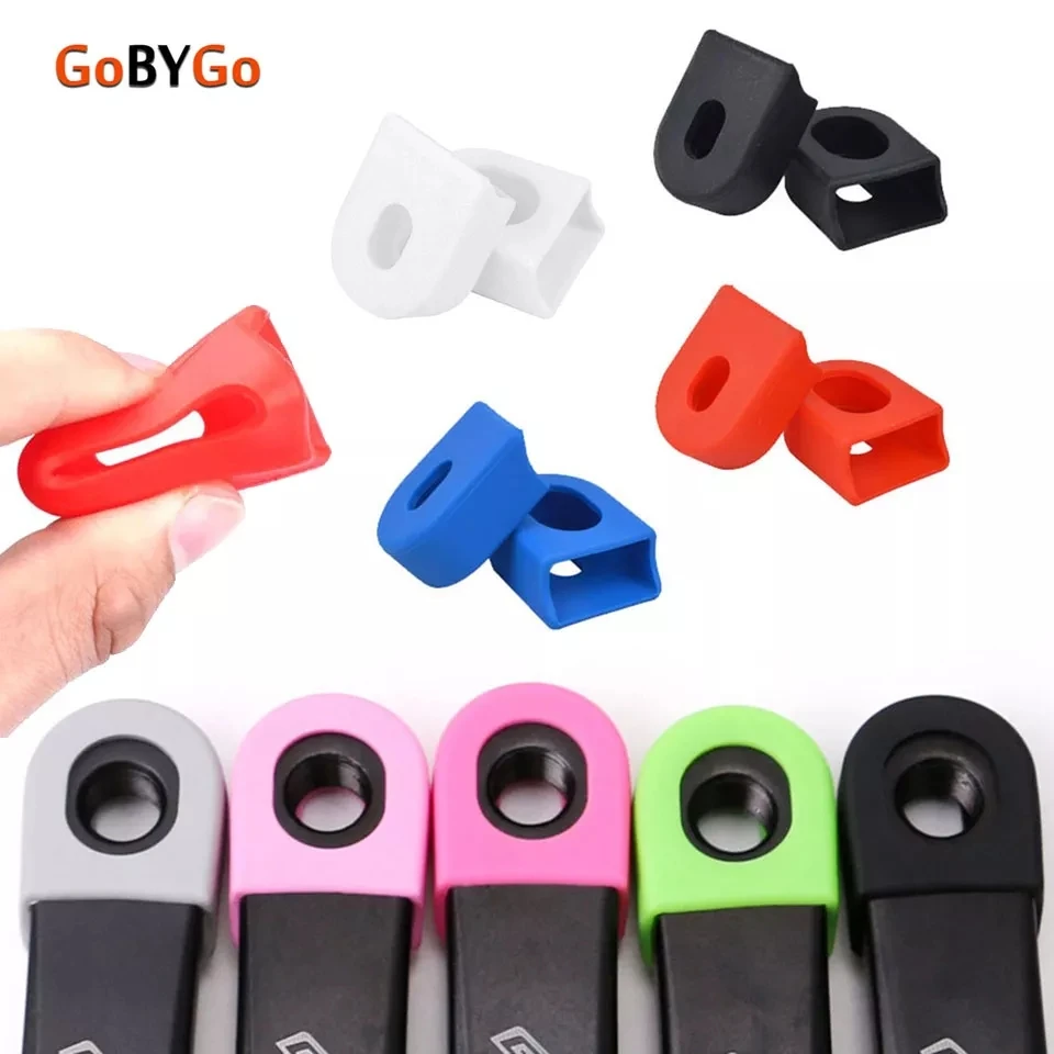 GoByGo 2PCS Bike Crank Cover Protector Silica Gel BIcycle Race Crank Boot Protectors Crankset Protective Case