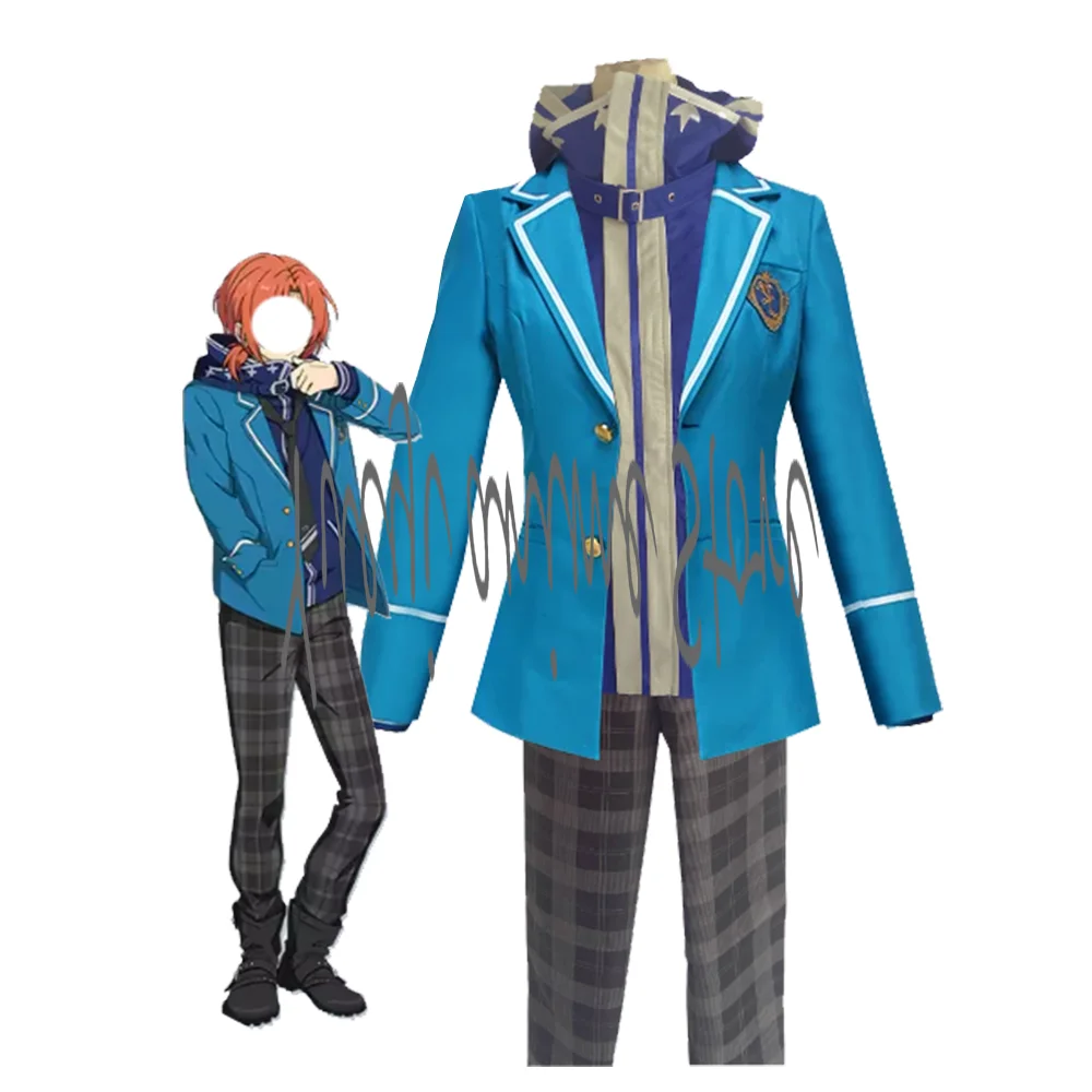 

customized---Unisex Cosplay Tsukinaga Leo Costume for School uniform jacket+pants+hoodie+shirt+tie suit