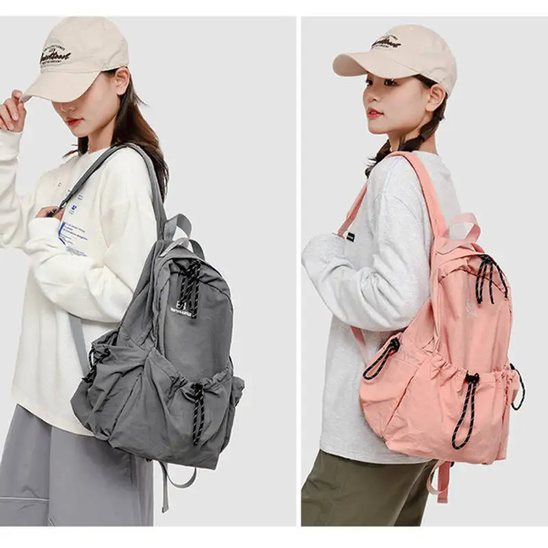 New  Nylon Large Capacity with Drawstring Design Multiple Pockets Adjustable Straps Durable for Daily Commute Travel Outdoor