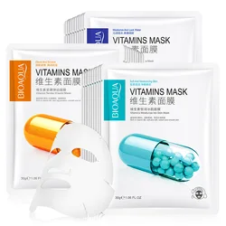 5pcs BIOAQUA Vitamin C Face Mask Moisturizing Oil Control Face Sheet Masks Beauty Skincare Facial Masks for Face Skin Care