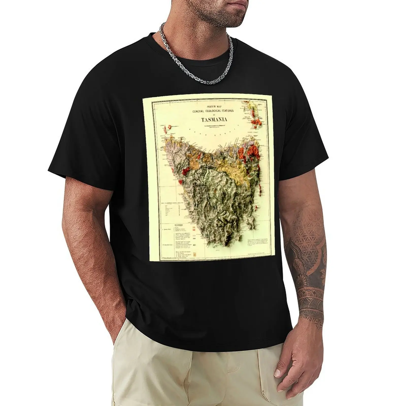 

1884 Tasmania Geological Map 3D digitally-rendered T-Shirt Lightweight Gym Training T-Shirt