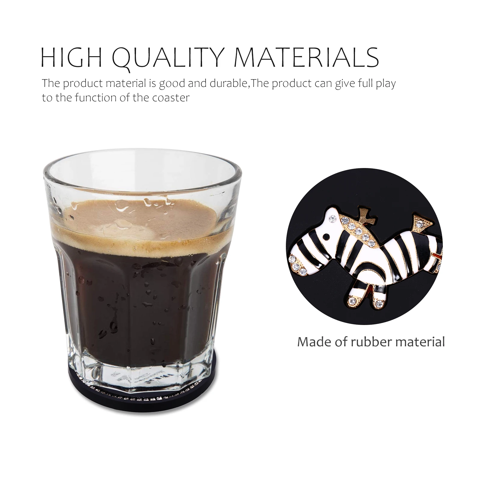 

2pcs Cartoon Diamond-Set Coasters Cup Mat Non-Slip Rhinestone Car Decor Vehicle Cup Mat Office Use
