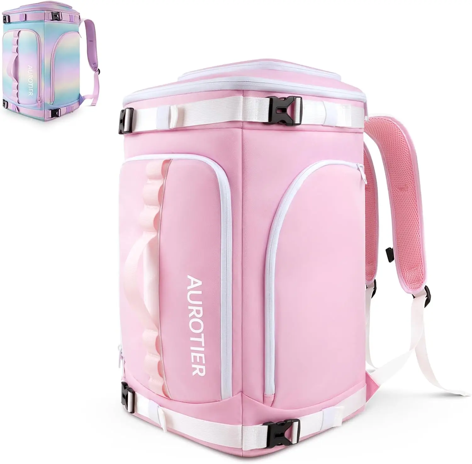 

60L Ski Boot Bag Backpack with Helmet Compartment, Waterproof Ski Backpack for Gloves, Goggles, Skis Gear