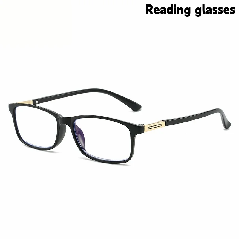Square small frame shatterproof eyeglass frame for men, business style, anti-blue light glasses for middle-aged and elderly