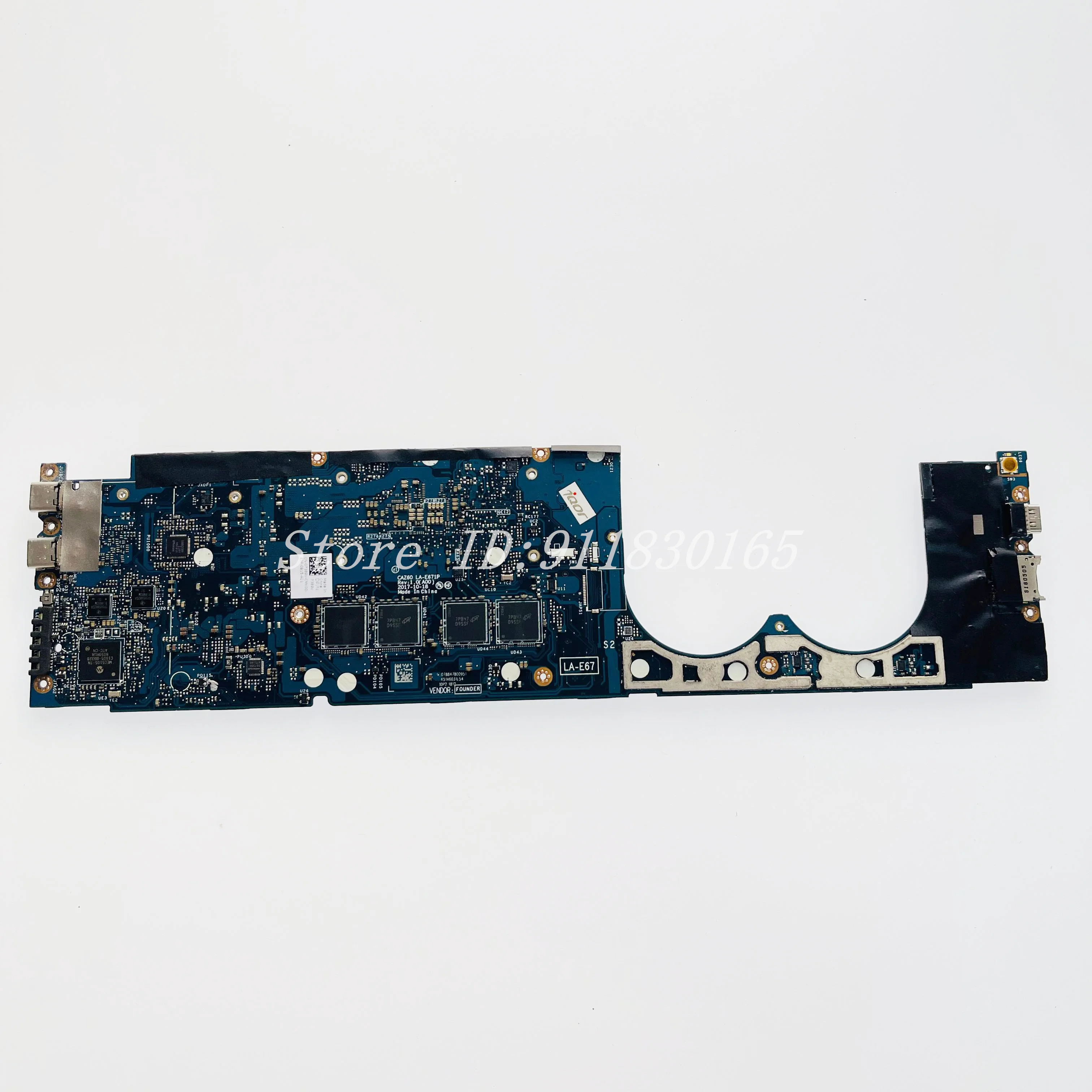 CAZ60 LA-E671P For Dell XPS 13 9370 Laptop Motherboard With Core i3 i5 i7-8th CPU 4G/8G/16G RAM Mainboard 100% Work