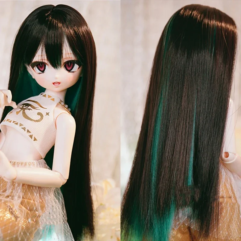 Peruca bjd, cabelo liso, boneca, cabelo 1/3 1/4 1/6, peruca bjd adequada para yosd/msd/minifee/sd/dd/smart, peruca sintética