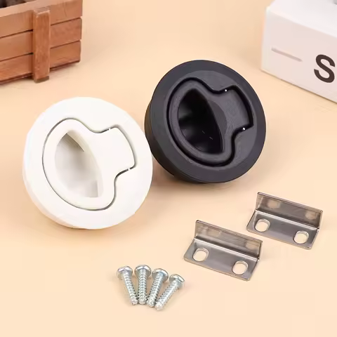 Round Flush Pull Slam Latch Handle for RV Yacht Marine Boat Cabin Deck Hatches Stainless Steel Door Locker Mount Lift
