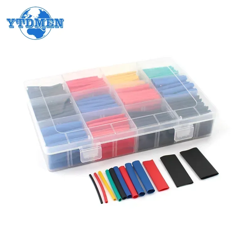 127-750pcs Heat-shrink Tubing Thermoresistant Tube Heat Shrink Wrapping Kit Electrical Connection Wire Cable Insulation Sleeving