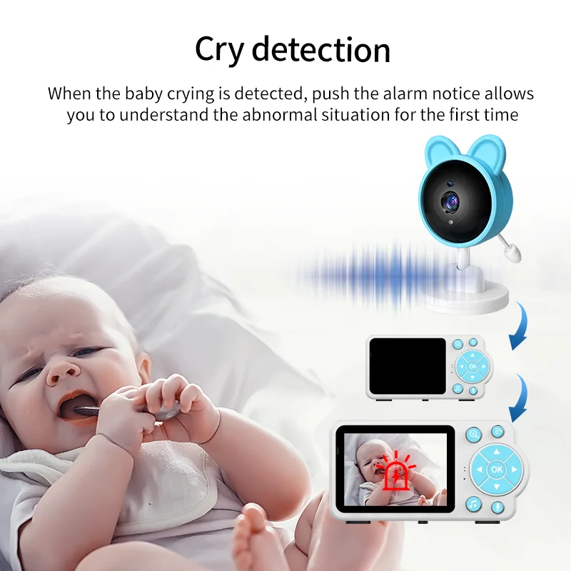 Babyfoon tweeweg audio spraakintercom infrarood nachtzicht babycamera met monitor videobewaking beveiligingsbescherming