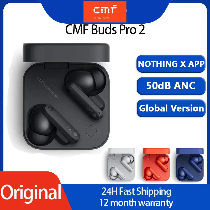 CMF من Nothing Buds Pro 2 Global Verison Bluetooth 5.3 مع 50 ديسيبل إلغاء الضوضاء النشط الهجين 6 HD MICS IP55 #1