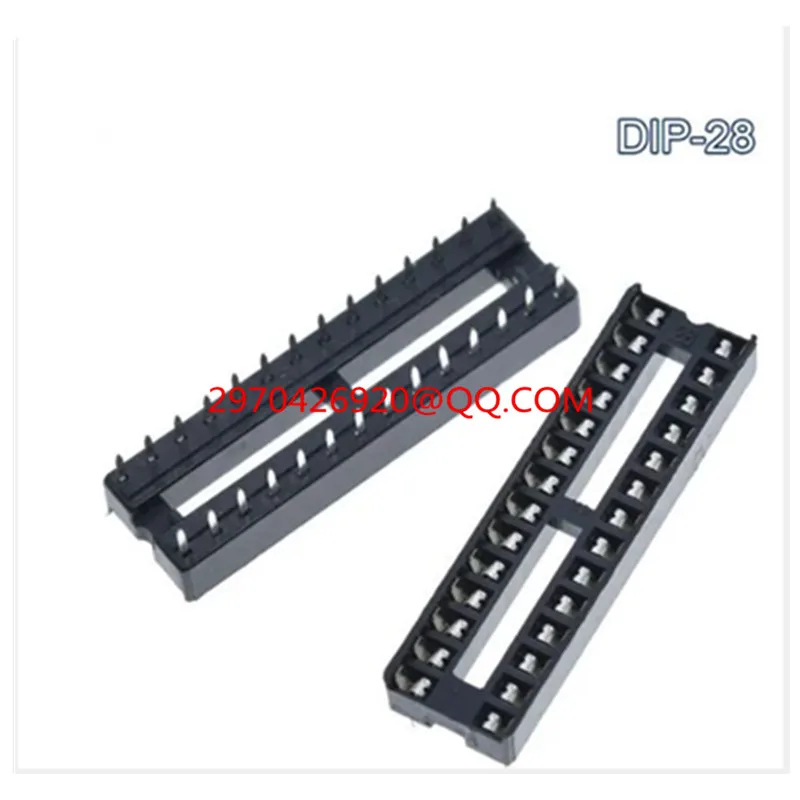 

100PCS IC socket 28-pin integrated block directly inserted DIP chip flat foot seat 28P