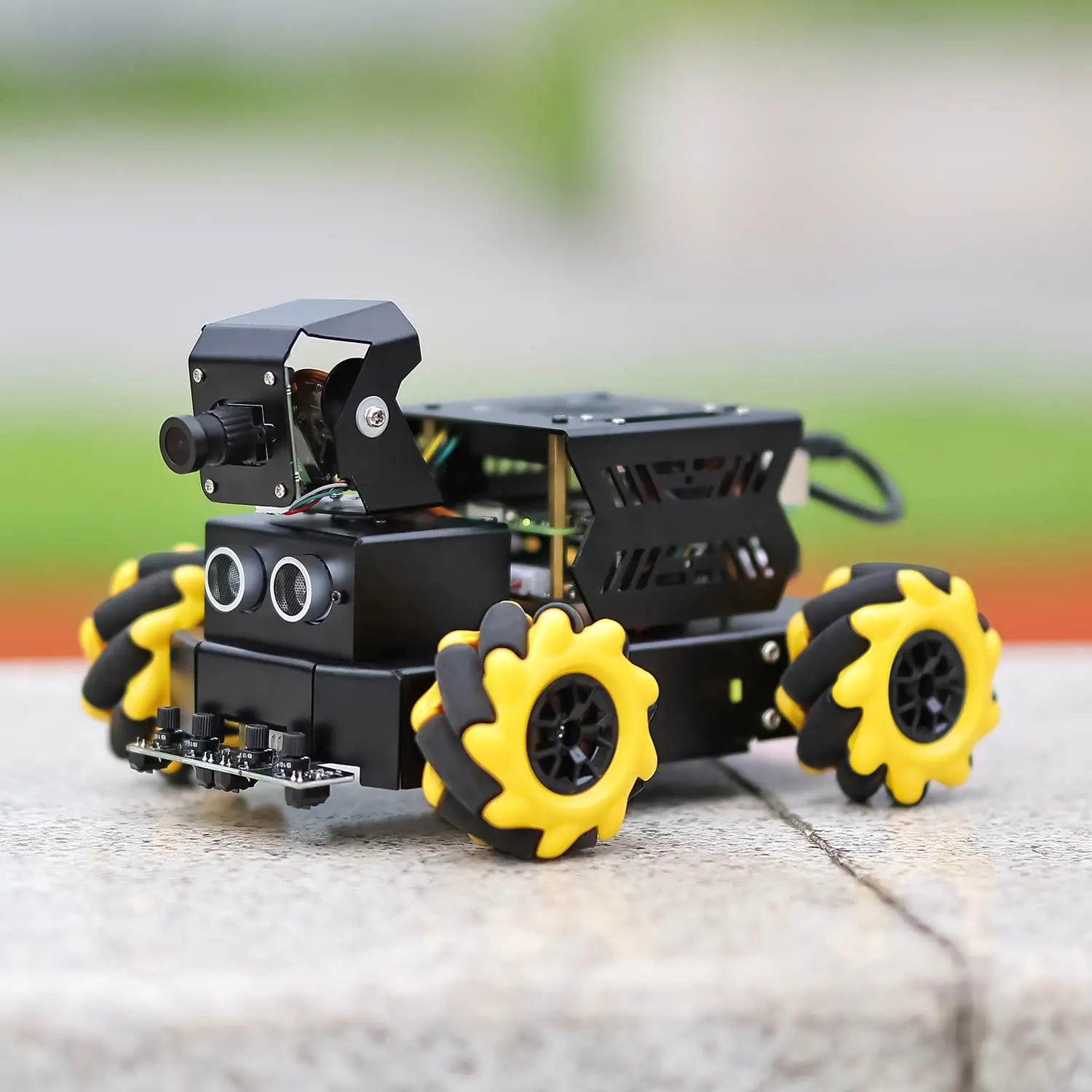 Yahboom Raspbot V2 AI Vision Robot Car Kit مع كاميرا Mecanum عجلة لعبة تعليمية لتقوم بها بنفسك برمجة Python لـ Raspberry Pi 5