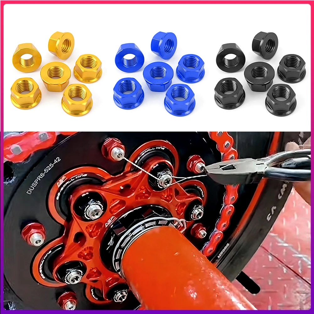 M10*1.5 Rear Sprocket Wheel Axle Nuts Screw Nut Hex Nut Sprocket Nuts Rear Chainring Universal For Street Motorcycle