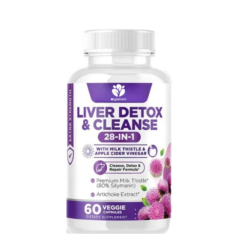 

Liver cleansing supplement capsules - milk moss and apple cider vinegar, with healthy metabolic support for Korean thistle