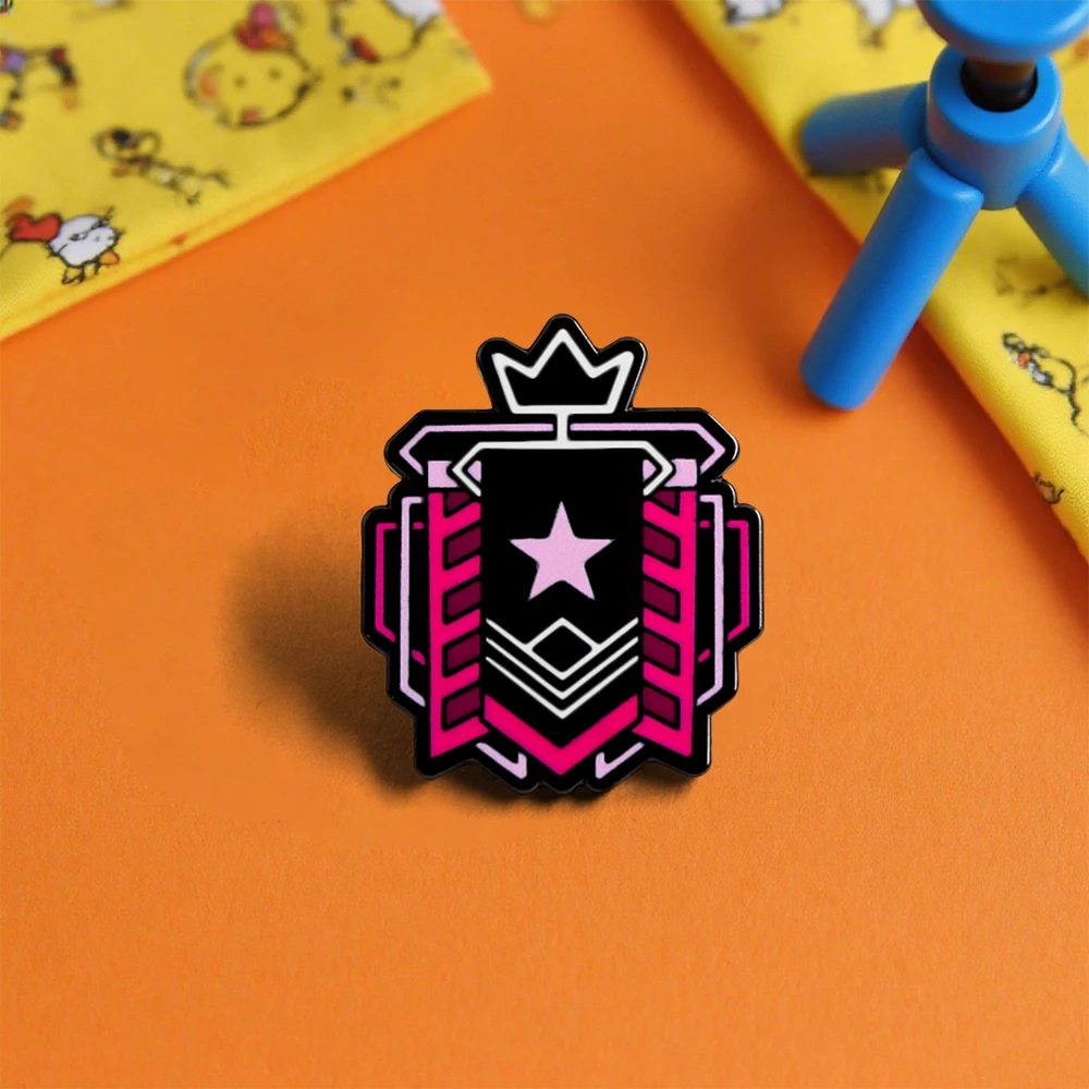 Rainbow Six Rangabzeichen, Schießsimulationsspiel-Peripherieartikel, Brosche, Cartoon-Embleme, Emaille-Pin, Gamer-Kleidungszubehör, Geschenk – Detail 4