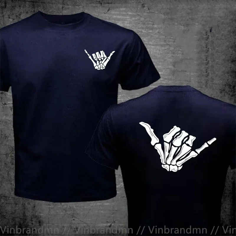 Bone Hand Loose Skeleton Hand T Shirt Men Fashion T-Shirt Trendy Casual Clothes Summer Hip Hop Sportswear Street Tops Tee Shirt
