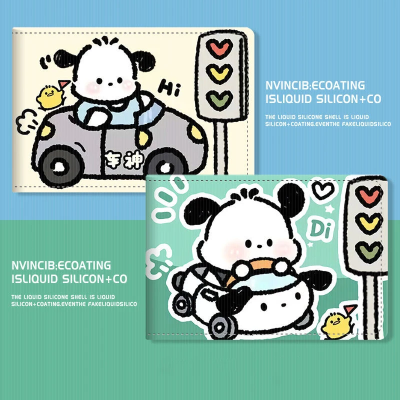 Sanrio Pochacco Cartoon Driver License Bag PU ID Credit Case kawaii Anime Car Driving Documents Business ID Passport Card Gifts