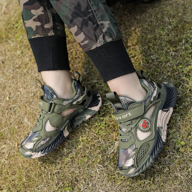 Boys Camouflage Breathable Sandals - Casual Outdoor Anti-skid Walking Shoes for Spring and Summer