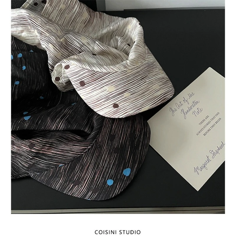 Amerikanische Nischen-Baseballkappe mit gestreiftem Polka-Dot-Bandana und Schirm für Damen – Frühling und Sommer Reise-Sonnenhut mit breiter Krempe und Schnürung – Detail 6
