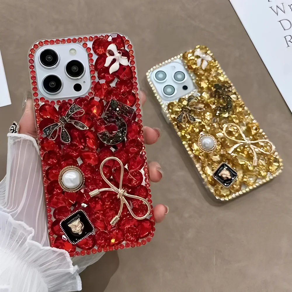 ل XiaoMi RedMi نوت 14 13 برو زائد 4G 5G غطاء فاخر ثلاثية الأبعاد خمر اكسسوارات الماس بلينغ جراب هاتف