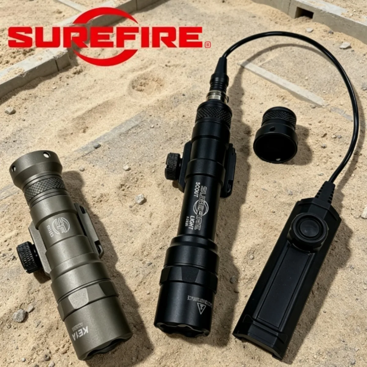 SureFire M300B M300C M600B M600C Flashlight with Dual Function Remote Pressure Switch Fits 20mm Rail Tactical Metal Scout Light