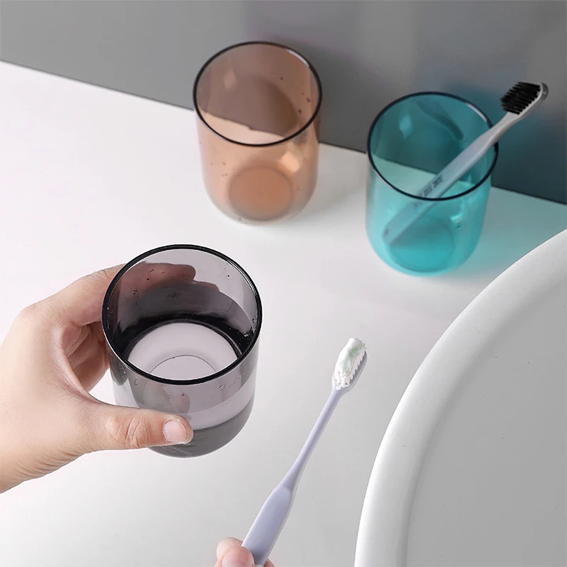 Nordic Style Plastic Mouthwash Cup Solid Colour Toothbrush Holder_voghion.com