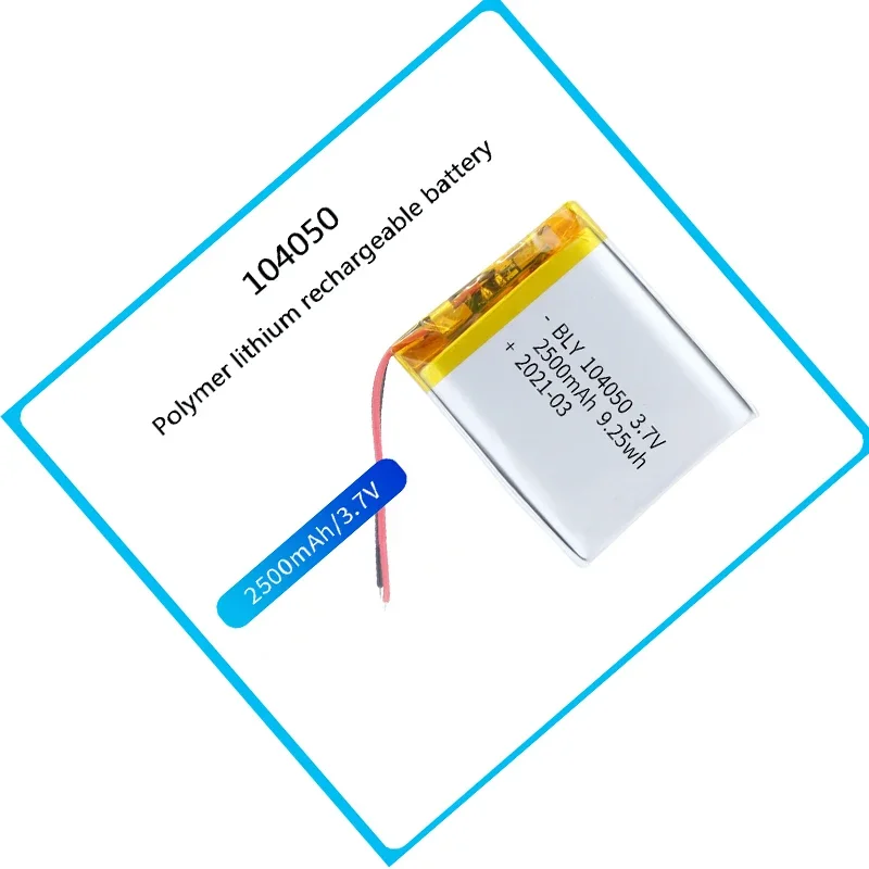 Akumulator 3.7V 2500mAh akumulator li-po 104050 bateria litowo-polimerowa li-po li-ion komórki Lipo dla GPS MP3 MP4 rejestrator jazdy