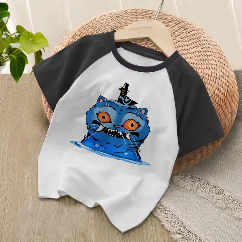 

Manga Kids Kpop Demon Hunters Children's T Shirt Short Sleeve T-shirt Cute Tiger Harajuku Tshirt for Boys Girls