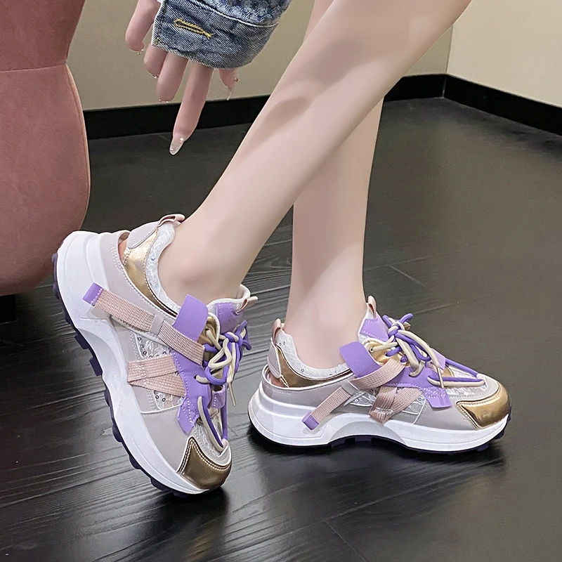 

New Stylish Womens Athletic Golf Shoes Comfortable Female Sport Golfing Sneakers Purple Pink Lady Leisure Golfer Shoes