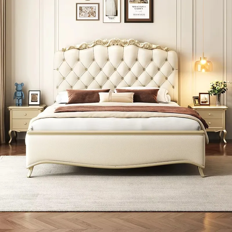 

Gold Comforter Double Bed Luxury Platform Modern Full Size Double Bed Monster Living Room Lit 2 Personnes Home Furniture