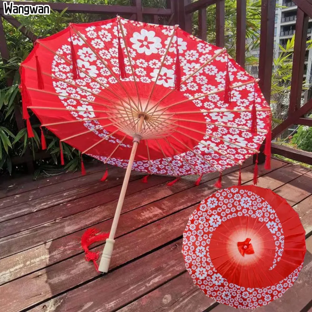 Classic Chinese Oil Paper Umbrella Japanese Style Oil Paint Umbrellas Durable Rain Women's Parsol Sun UV Protection Cosplay Prop