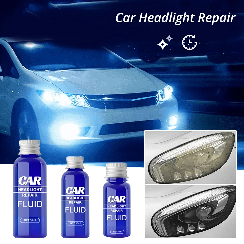 Car Headlight Scratch Remover Fast 10-30ml UV Protection Light Cleaner Automotive Restoration Kit Polishing Cleaning Maintenance